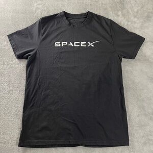 SpaceX T Shirt Mens XL Black Qasimol Graphic Tee Logo 100% Cotton Space X